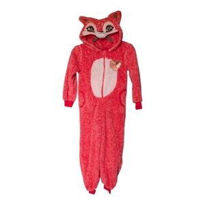 🎃 XS (6) • FunzieTime • Kids Red Fluffy Plush Fox Onesie Pyjama Costume